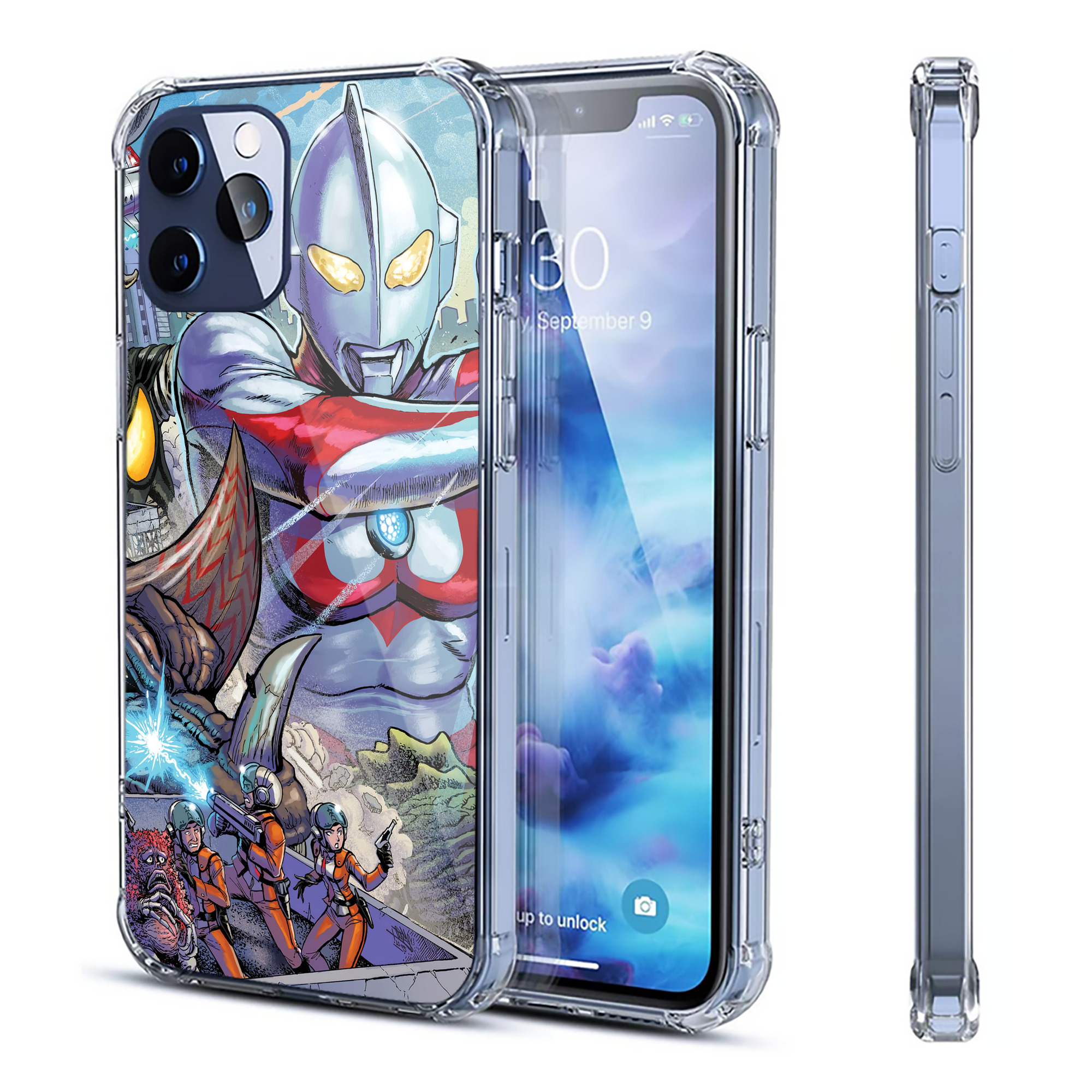 （画像用） ウルトラマン Ultraman 【iPhone 12シリーズ対応】透明スマホケース（クリアソフトケース）